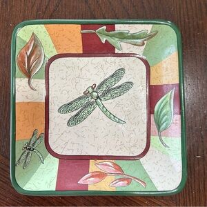 Dragonfly Replacement Tray PartyLite 5" sq. Nature's Pillar Tray P7583 Retired.